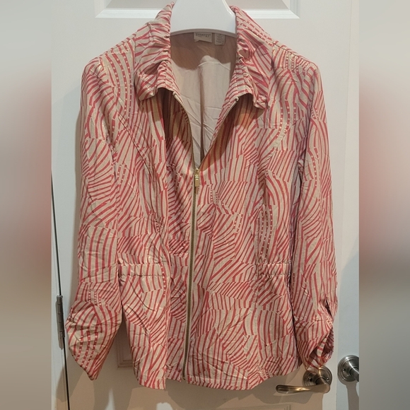 Zenergy Neema Painterly Waves Jacket by‎ Chicos womens size 3 lightweight - Picture 4 of 10